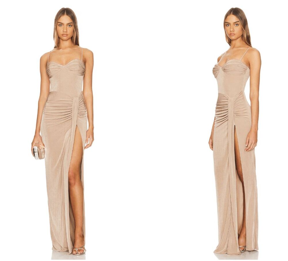 Katie May Chaka Gown in Sand Size Medium $298